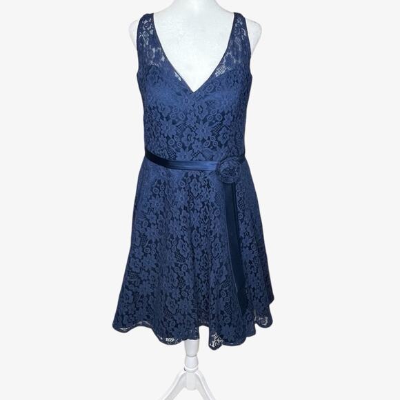 Christina Wu Occasions Dark Floral Lace Party Dress 14 Navy Fairy Romance - Picture 1 of 13